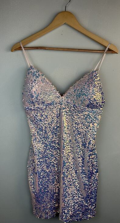 Fashion Nova Dresses & Skirts - Fashion Nova Keep Your Shine Blush Pink Sequin Lined Dress Sz L Hoco Strappy